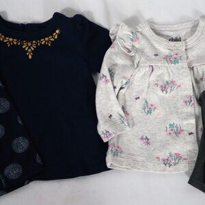 Baby Girls 0-3 Month Fall Winter Outfit Lot Long Sleeve Tops Leggings